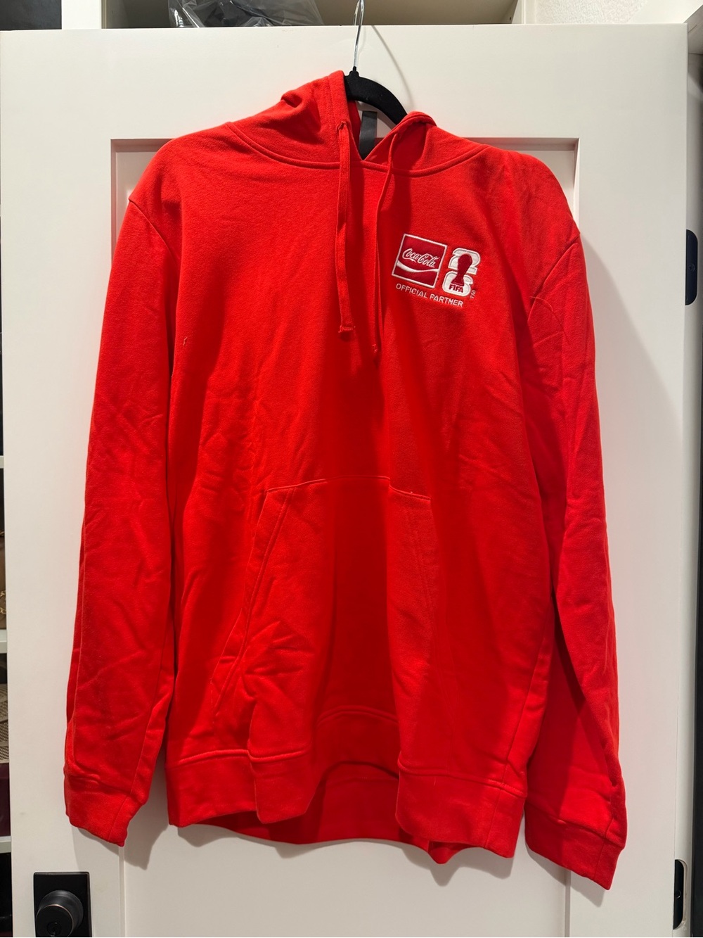 adidas Red Pullover Hoodie with Drawstring